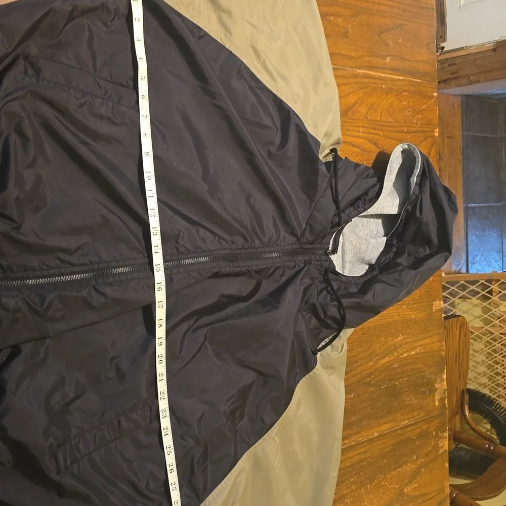 Athletic Works Blue and Tan Windbreaker Jacket Casual Zip-Up